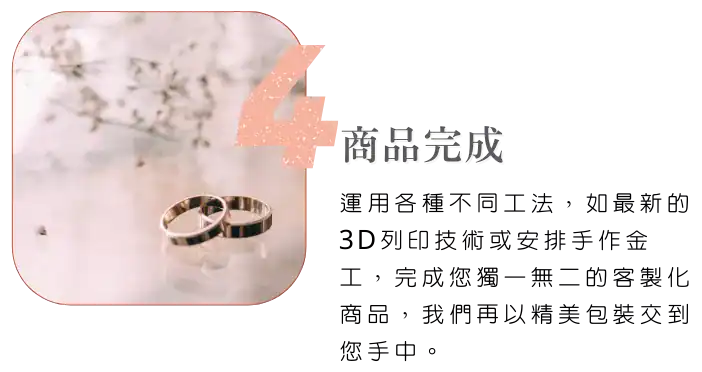 客製金飾完成流程示意圖